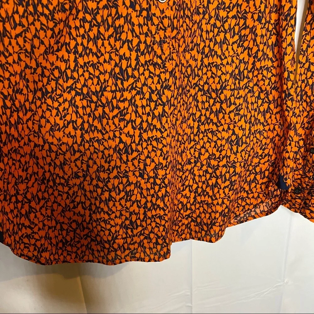 NWT J. Crew Tunic Shirt Top - XS Orange‎ Long Sleeve Blouse